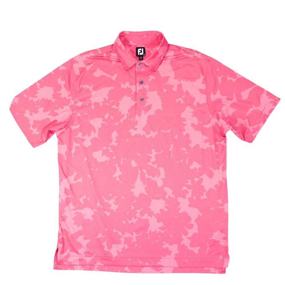 FootJoy Golf Polo Shirt Mens XL Pink Floral Camo Performance FJ Poly Spandex